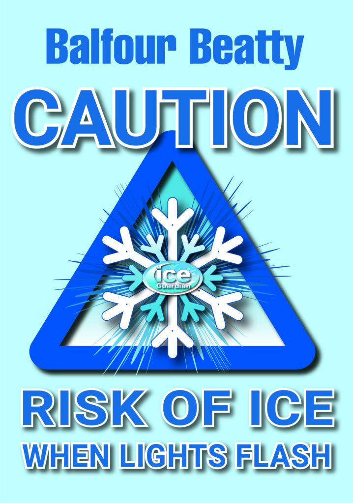 Ice Warning Sign - Belfour Beatty