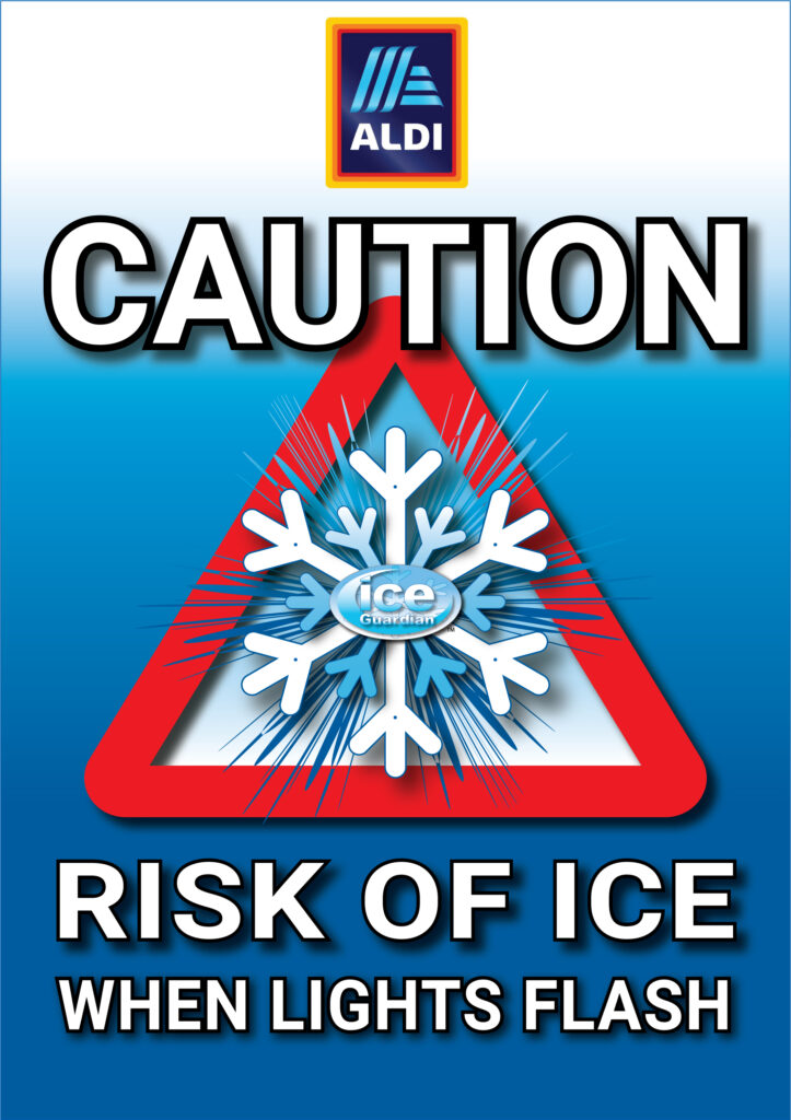 Ice Warning Sign - Aldi
